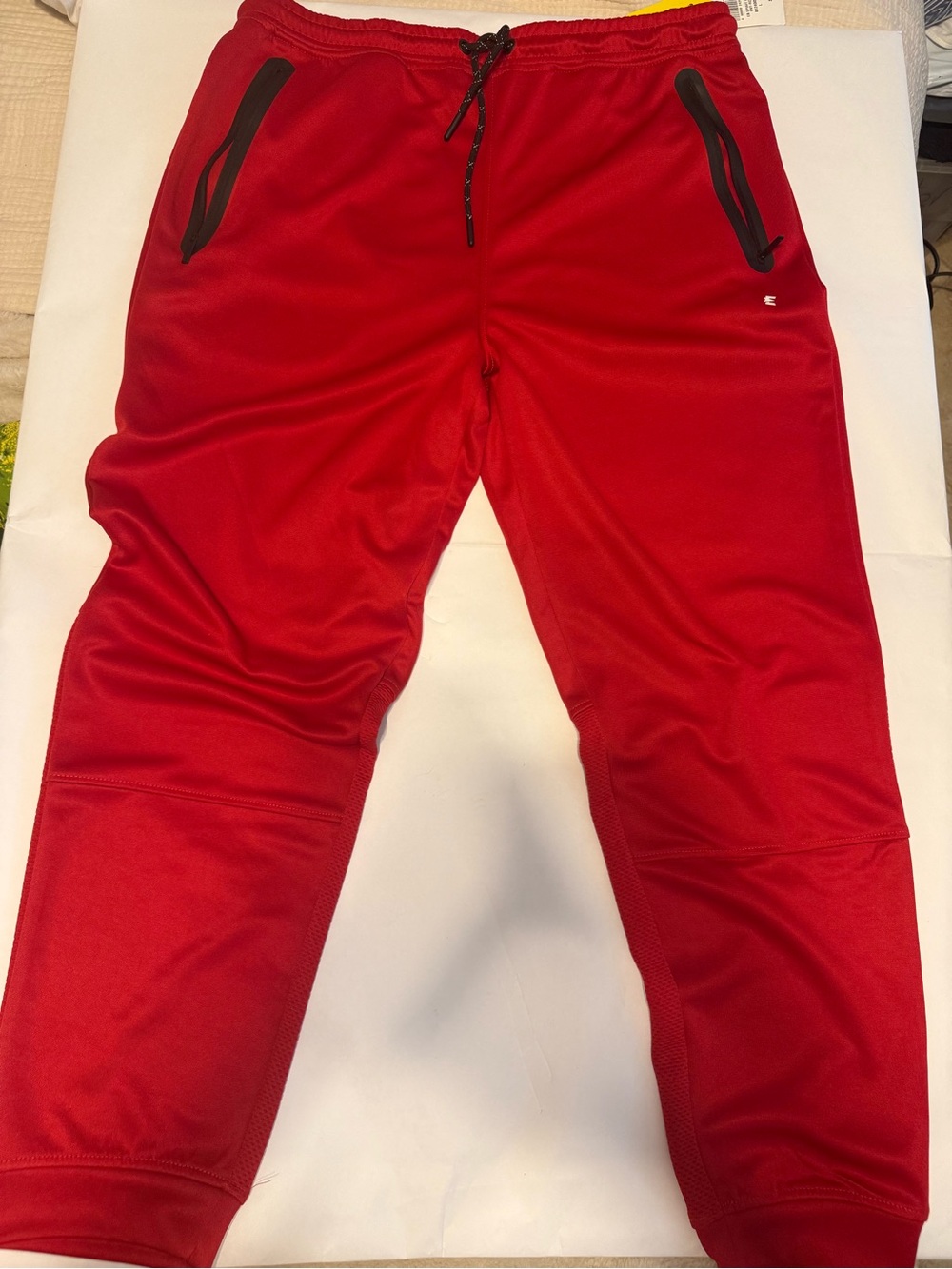 Men's Red Performance Jogger Pants with Zip Pockets